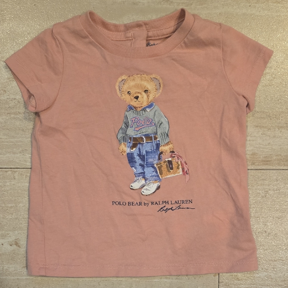"Polo Bear" by Ralph Lauren Salmon Pink Tee